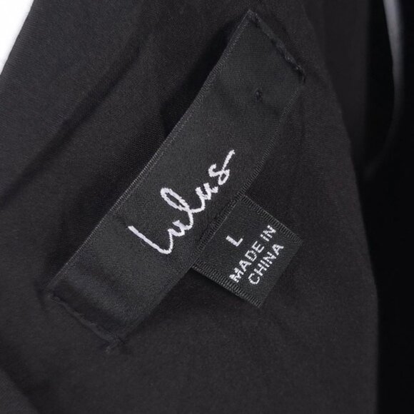 Lulus Blooming Vision Black Floral Maxi Dress Side Slit Size LARGE - Picture 7 of 13